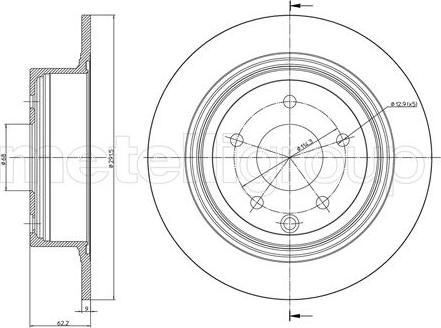 Metelli 23-0903C - Тормозной диск autosila-amz.com