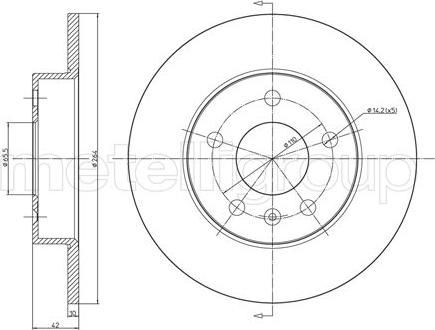 Metelli 23-0489C - Тормозной диск autosila-amz.com