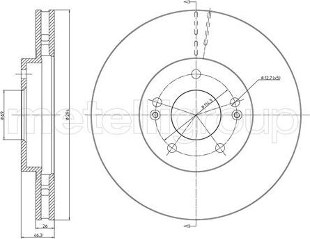 Metelli 23-0593C - Тормозной диск autosila-amz.com