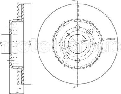 Metelli 23-0504 - Тормозной диск autosila-amz.com