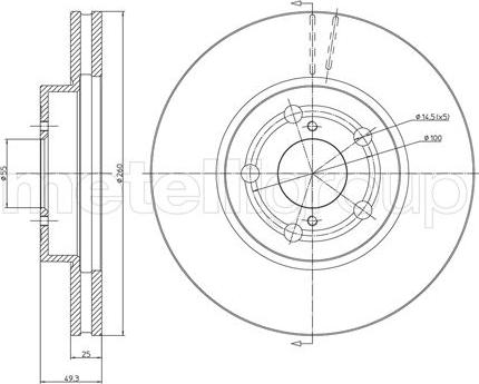 Metelli 23-0512C - Тормозной диск autosila-amz.com