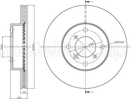 Metelli 23-0588C - Тормозной диск autosila-amz.com