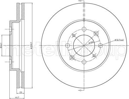 Metelli 23-0575C - Тормозной диск autosila-amz.com