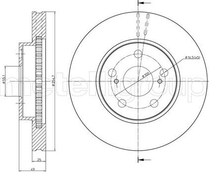 Metelli 23-0646C - Тормозной диск autosila-amz.com