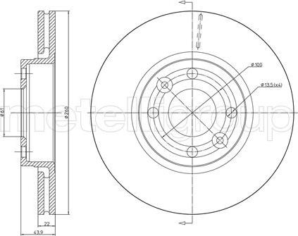 Metelli 23-0641C - Тормозной диск autosila-amz.com