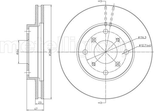 Metelli 23-0650 - Тормозной диск autosila-amz.com