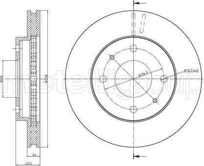 Metelli 23-0653 - Тормозной диск autosila-amz.com