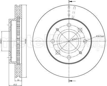 Metelli 23-0652 - Тормозной диск autosila-amz.com