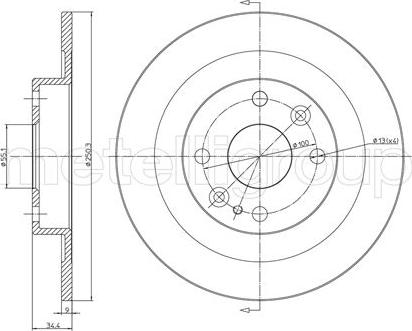 Metelli 23-0665 - Тормозной диск autosila-amz.com