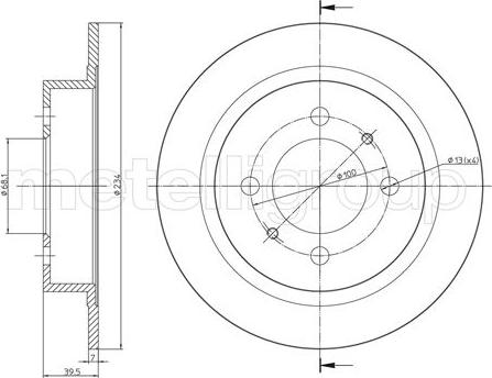 Metelli 23-0661 - Тормозной диск autosila-amz.com