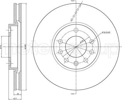 Metelli 23-0605C - Тормозной диск autosila-amz.com