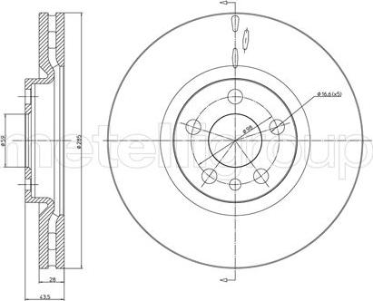 Metelli 23-0615C - Тормозной диск autosila-amz.com