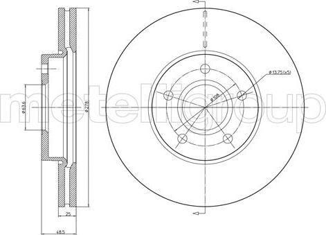 Metelli 23-0685C - Тормозной диск autosila-amz.com