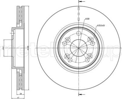 Metelli 23-0673C - Тормозной диск autosila-amz.com