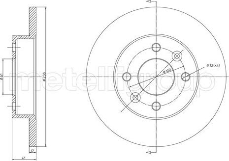 Metelli 23-0082 - Тормозной диск autosila-amz.com