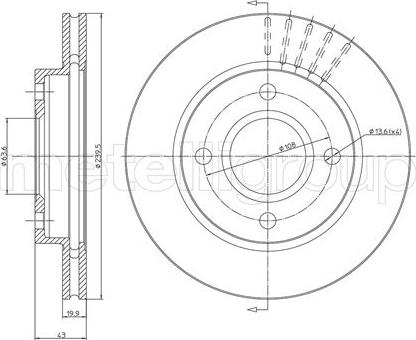 Metelli 23-0169 - Тормозной диск autosila-amz.com