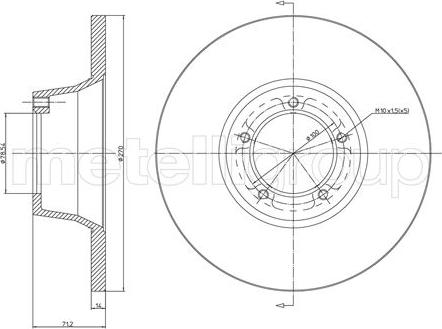 Metelli 23-0162 - Тормозной диск autosila-amz.com