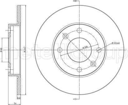 Metelli 23-0100 - Тормозной диск autosila-amz.com