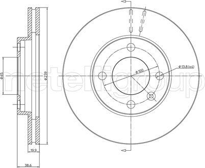 Metelli 23-0170 - диск тормозной передний!\ VW Golf/Passat/Vento 1.6-1.9D 75> autosila-amz.com