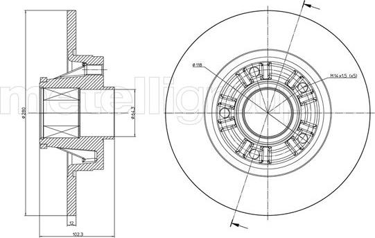 Metelli 23-0844 - Тормозной диск autosila-amz.com