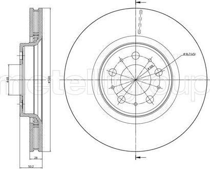 Metelli 23-0846C - Тормозной диск autosila-amz.com