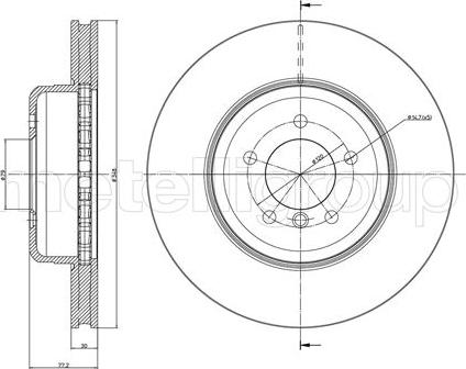 Metelli 23-0853C - Тормозной диск autosila-amz.com