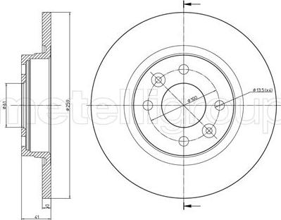 Metelli 23-0864C - Тормозной диск autosila-amz.com