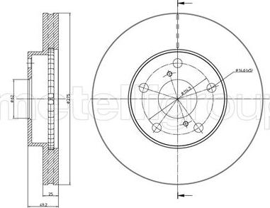 Metelli 23-0801C - Тормозной диск autosila-amz.com