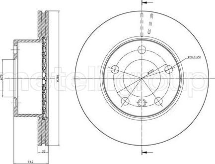 Metelli 23-0810C - Тормозной диск autosila-amz.com