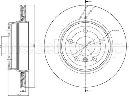 Metelli 23-0813C - Тормозной диск autosila-amz.com