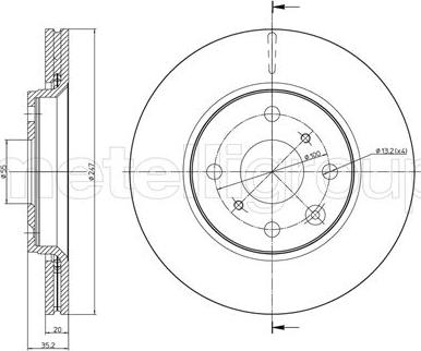 Metelli 23-0834C - Тормозной диск autosila-amz.com