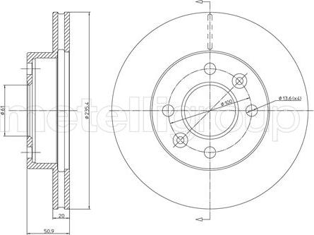 Metelli 23-0838 - Тормозной диск autosila-amz.com