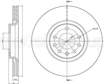 Metelli 23-0826C - Тормозной диск autosila-amz.com