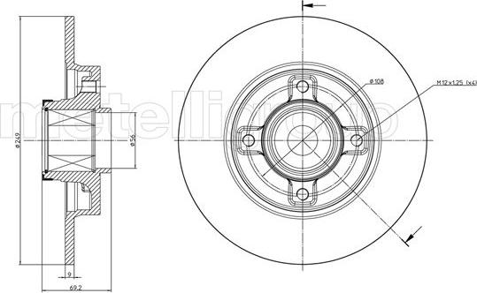 Metelli 23-0878 - Тормозной диск autosila-amz.com