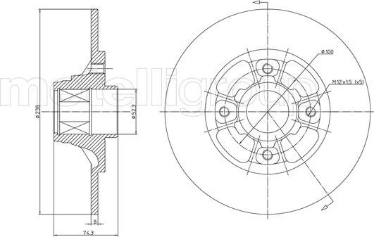 Metelli 23-0383 - Тормозной диск autosila-amz.com