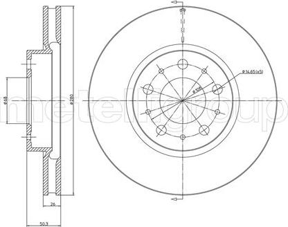 Metelli 23-0375C - Тормозной диск autosila-amz.com