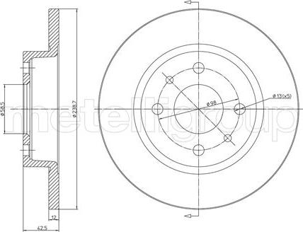 Metelli 23-0205 - Тормозной диск autosila-amz.com