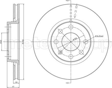 Metelli 23-0284 - Тормозной диск autosila-amz.com