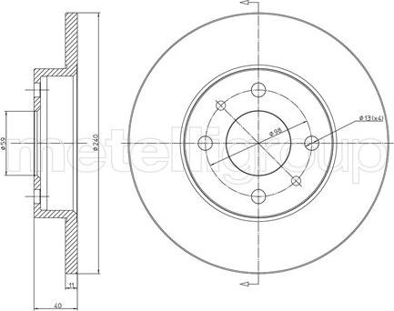 Metelli 23-0232C - Тормозной диск autosila-amz.com