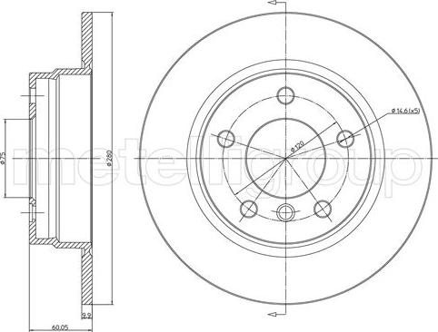 Metelli 23-0229C - Тормозной диск autosila-amz.com