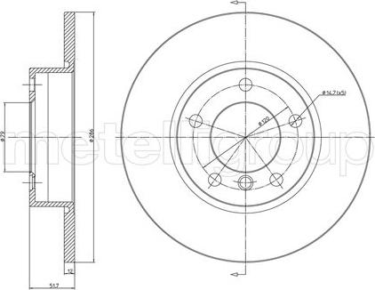 Metelli 23-0227C - Тормозной диск autosila-amz.com