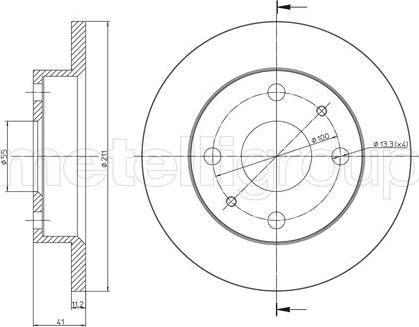 Metelli 23-0791 - Тормозной диск autosila-amz.com