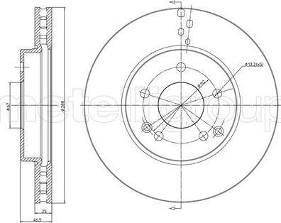 Metelli 23-0701C - Тормозной диск autosila-amz.com