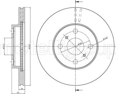 Metelli 23-0717C - Тормозной диск autosila-amz.com