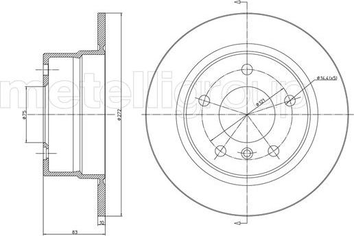 Metelli 23-0783C - Тормозной диск autosila-amz.com