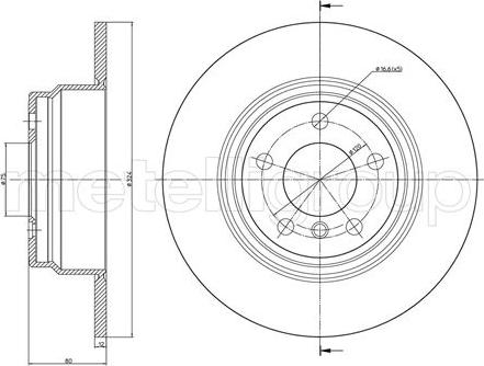 Metelli 23-0782C - Тормозной диск autosila-amz.com