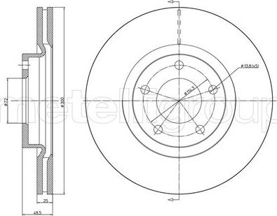 Metelli 23-0730C - диск тормозной передний!\ Mazda 3/5 1.8/2.0/CD 03> autosila-amz.com