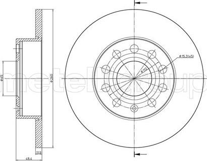 Metelli 23-0725C - Тормозной диск autosila-amz.com