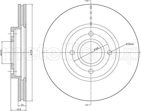 Metelli 23-1490C - Тормозной диск autosila-amz.com