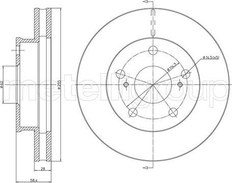 Metelli 23-1481C - Тормозной диск autosila-amz.com